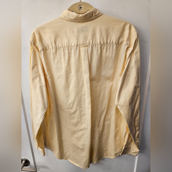 Vintage - J. Crew Cotton Single Needle Tailored Yellow Button Up Shirt - Size L - Picture 7 of 9